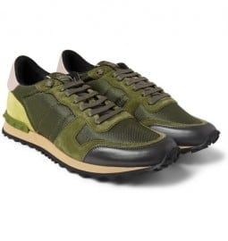 Valentino Suede And Mesh Sneakers