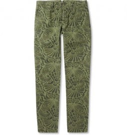 Incotex Slim-fit Printed Washed-cotton Trousers