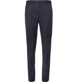 Folk Slim-fit Flecked Wool And Cotton-blend Trousers
