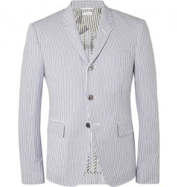 Thom Browne Slim-fit Cotton-seersucker Blazer