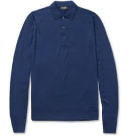 John Smedley John Smedley Cotswold Long-sleeved Merino Wool Polo Shirt