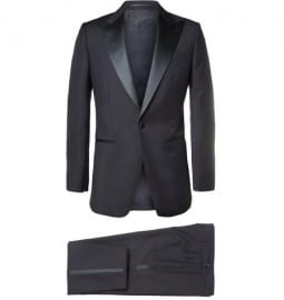 Thom Sweeney Navy Berkeley Three-piece Wool Tuxedo