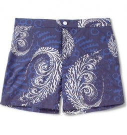 Faconnable Azure Printed Mid-length Swim Shorts