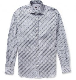 Mp Di Massimo Piombo Slim-fit Printed Cotton Shirt