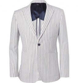 Hardy Amies Slim-fit Striped Cotton Blazer