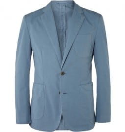 Hardy Amies Unstructured Washed Cotton-twill Blazer