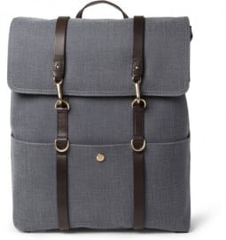 Mismo Leather-trimmed Cotton-canvas Backpack