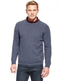 Blue Harbour Extrafine Pure Lambswool Twisted Cable Knit Jumper