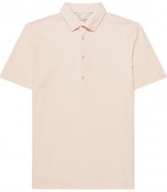 Reiss Westin Pique Polo Shirt With Logo Peach