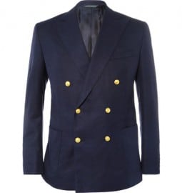 Ovadia & Sons Slim-fit Woven-wool Double-breasted Blazer