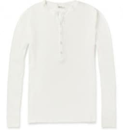 Schiesser Ribbed Cotton-jersey Henley T-shirt