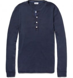Schiesser Long-sleeved Cotton-jersey Henley T-shirt