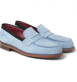 London Collections. Men Sibling X Grenson Nubuck Penny Loafers