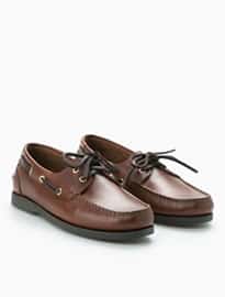He By Mango Leather Boat Shoes