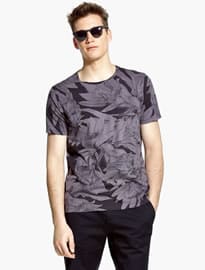 He By Mango Floral Print Cotton T-shirt