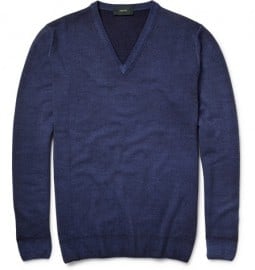 Incotex Zanone Garment-dyed V-neck Wool Sweater