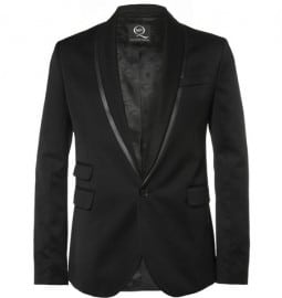Mcq Alexander Mcqueen Black Slim-fit Twill Tuxedo Jacket