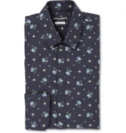 Dolce & Gabbana Sicilia Slim-fit Printed Cotton-blend Shirt
