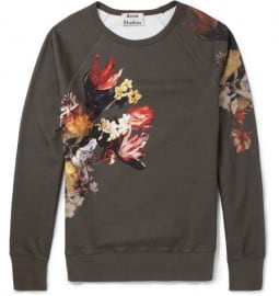 Acne College Printed Loopback Cotton-jersey Sweatshirt