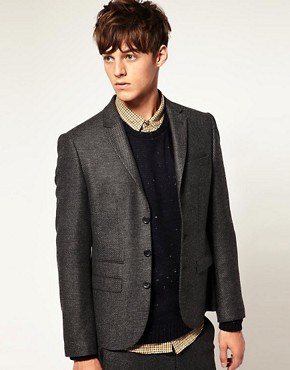 ASOS Slim Fit Tweed Grey Jacket