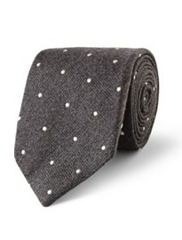 Drakes Dot-embroidered Wool And Silk-blend Tie