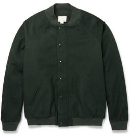 Band Of Outsiders Brushed Wool And Cotton-blend Bomber Jacket