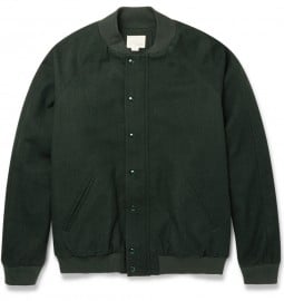 Band Of Outsiders Brushed Wool And Cotton-blend Bomber Jacket