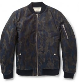 Maison Kitsune Camouflage Jacquard Cotton-blend Bomber Jacket
