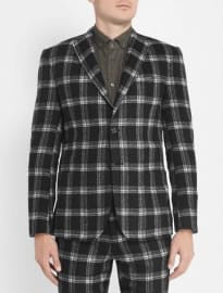 Ovadia & Sons Plaid Brushed-wool Suit Jacket