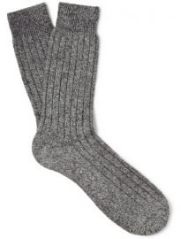 Pantherella Ribbed Marled Cashmere-blend Socks