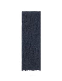 Saint Laurent Signature Pleated Scarf In Navy Blue And White Micro Dot Printed Silk Cre?pe
