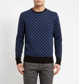 J.crew Check Knitted-wool Sweater
