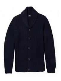 A.p.c. Ribbed-knit Wool Shawl-collar Cardigan
