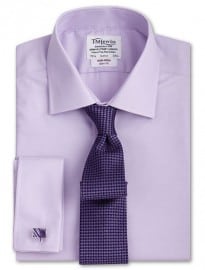 T.m.lewin Slim Fit Plain Lilac Double Cuff Non-iron Shirt