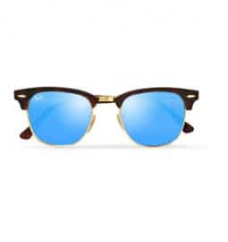 Ray-ban Clubmaster Acetate And Metal Mirrored Sunglasses