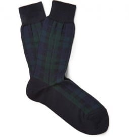Beams Plus Tartan Cotton-blend Socks