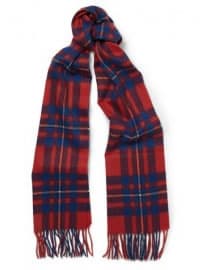 J.crew Brilliant Flame Checked Cashmere Scarf
