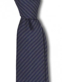 Navy Grey Stripe Slim Silk Tie