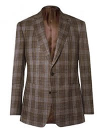 Gieves & Hawkes Brown Slim-fit Check Wool Silk And Linen-blend Blazer