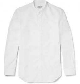 Maison Martin Margiela Grandad-collar Cotton-poplin Shirt