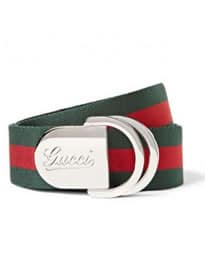 Gucci 4cm Striped Canvas Belt