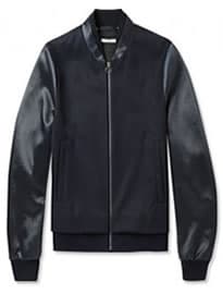 Paul Smith Satin-panelled Wool-twill Bomber Jacket