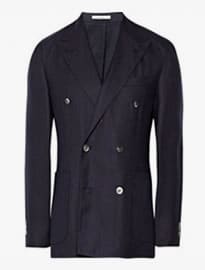 Boglioli Navy Double-breasted Wool-hopsack Blazer