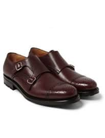 Okeeffe Manach Pebble-grain Leather Monk-strap Brogues