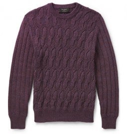 Berluti Cable-knit Melange-cotton Sweater
