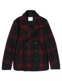 Jigsaw Short Plaid Peacoat