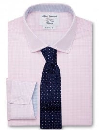 Fully Fitted Pink Gingham Check End-on-end Shirt