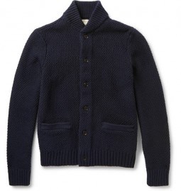 Club Monaco Leather Elbow Patch Cotton Cardigan