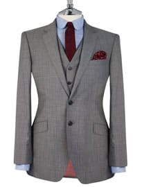 T.m.lewin Wilson Light Grey Cool Wool 2-button Slim Fit Suit