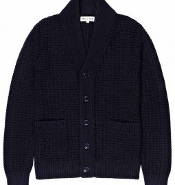 Reiss Milton Textured Shawl Cardi Navy